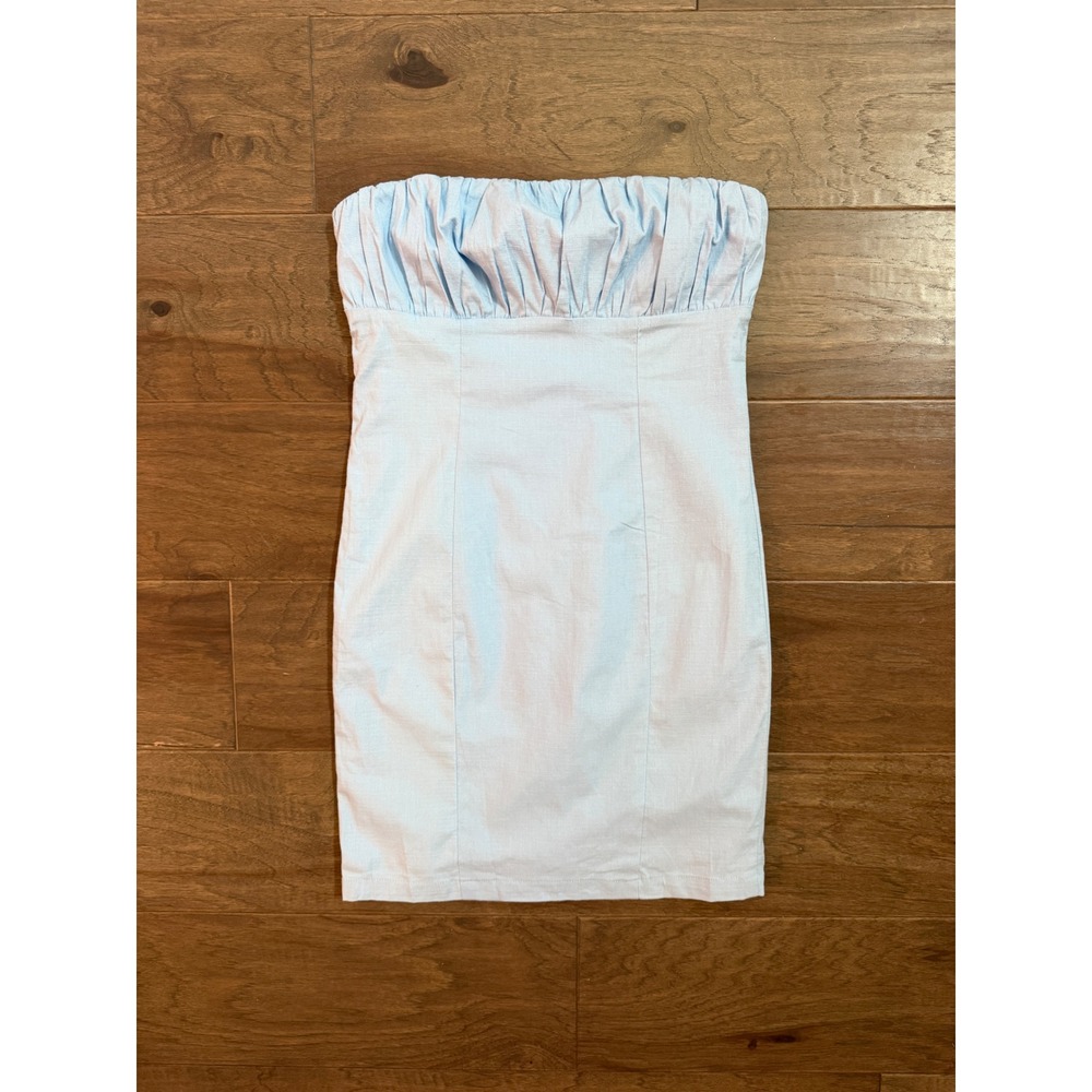 NWT Alive Girl Kids Light Blue Strapless Ruched Mini Dress Homecoming Size 12